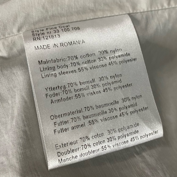 Hope by Ringstrand Söderberg Longline Cotton Blazer Trench Fine Coat Navy Medium - Picture 13 of 13